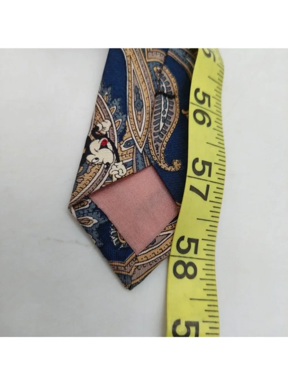 Balancine Tie Mickey Mouse Disney Paisley Classic Blue Paisle 100% Silk Necktie
